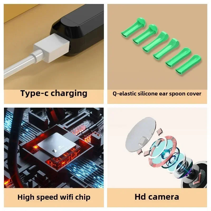 Limpiador de Oídos Visual HD + Accesorios y cargador